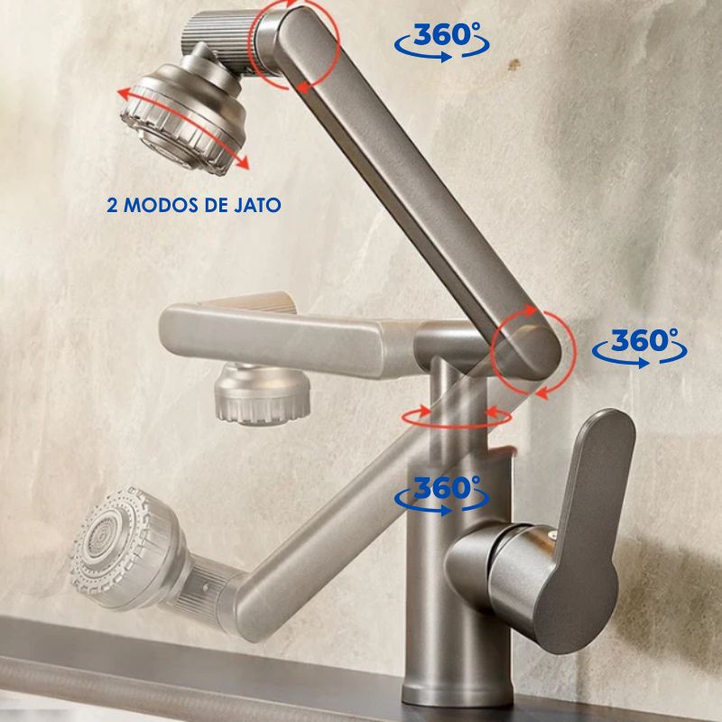 Torneira para Banheiro Monocomando com 2 Modos de Jato AXIS 1080°