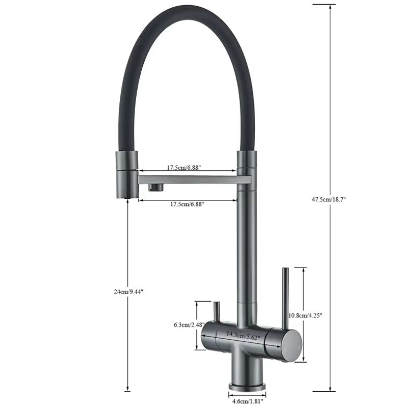 Torneira de Cozinha com Filtro Duplo Comando Extensível London