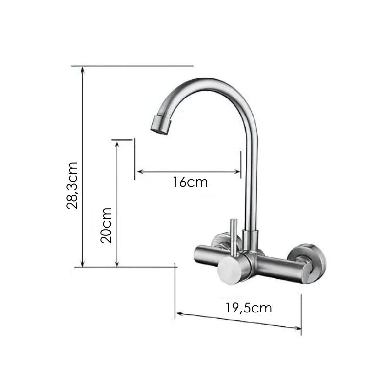 Torneira de Parede Rotativa para Cozinha Loren