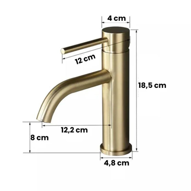 Torneira para Banheiro Baixa Escovada Monocomando Trezy