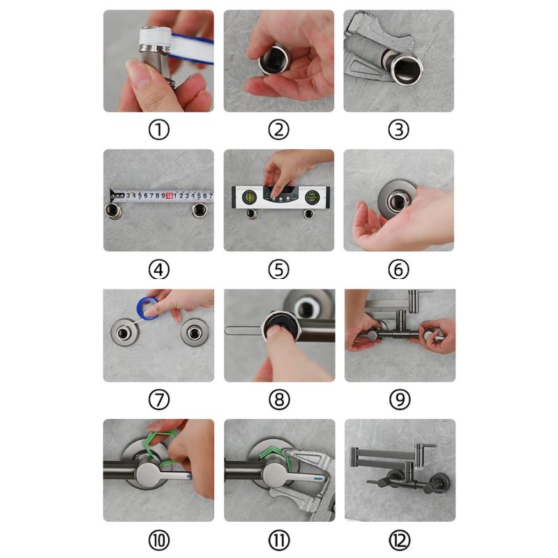 Torneira para Cozinha Dobrável de Parede