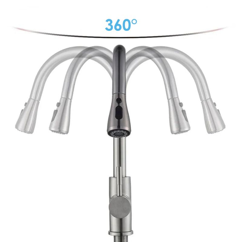 Torneira para Cozinha Escovada Monocomando 360° Sync