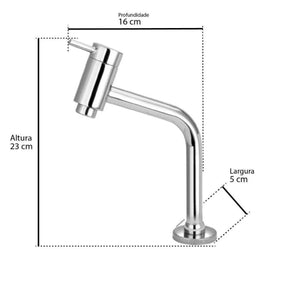 Torneira Banheiro Lavabo Pia 45o Bica Baixa Metal Cromado