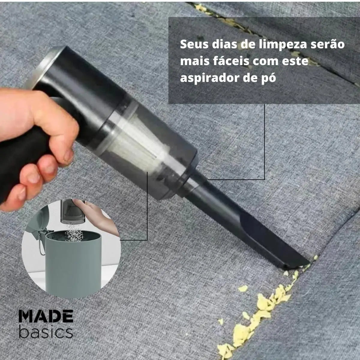 Aspirador de Pó Portátil Recarregável Vacuum Cleaner - POWERSTILL