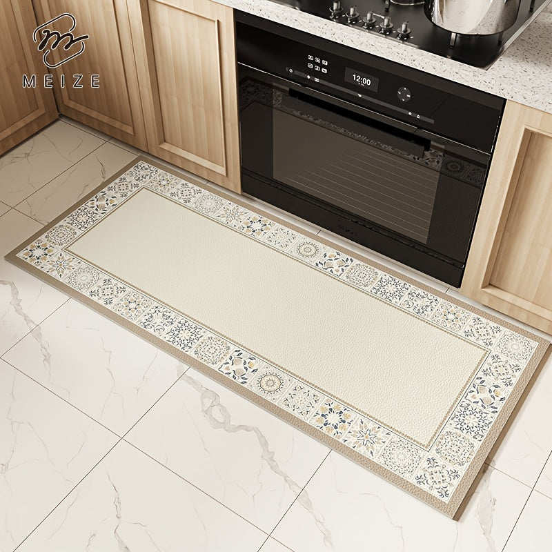 Tapete para Cozinha Antiderrapante Retangular Floral