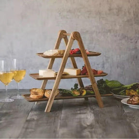 Bandeja de Alimentos em Madeira 3 Andares Decorativa - POWERSTILL