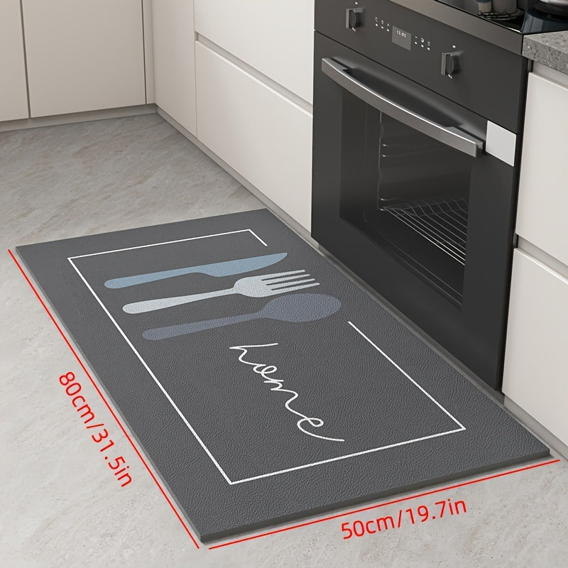 Tapete Para Cozinha Antiderrapante Retangular Couro Sintético Home