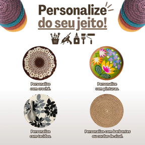 Kit 10 Bases para Sousplat em MDF 35cm - Mesa Posta e Decoração