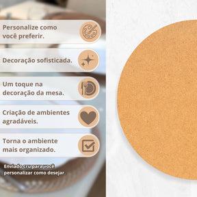 Kit 10 Bases para Sousplat em MDF 35cm - Mesa Posta e Decoração