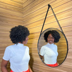 Espelho Decorativo Redondo Beady Suspenso de Parede