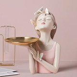 Escultura Boneca Decorativa Lilly Butterfly Bandeja Estatueta