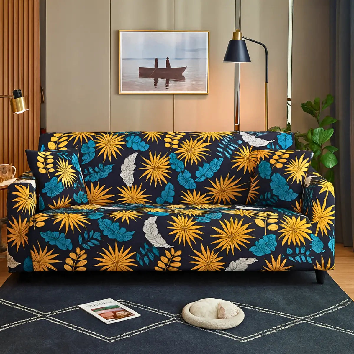 Capa Elástica Floral para Sofá | Yvoire – vista 10 do produto