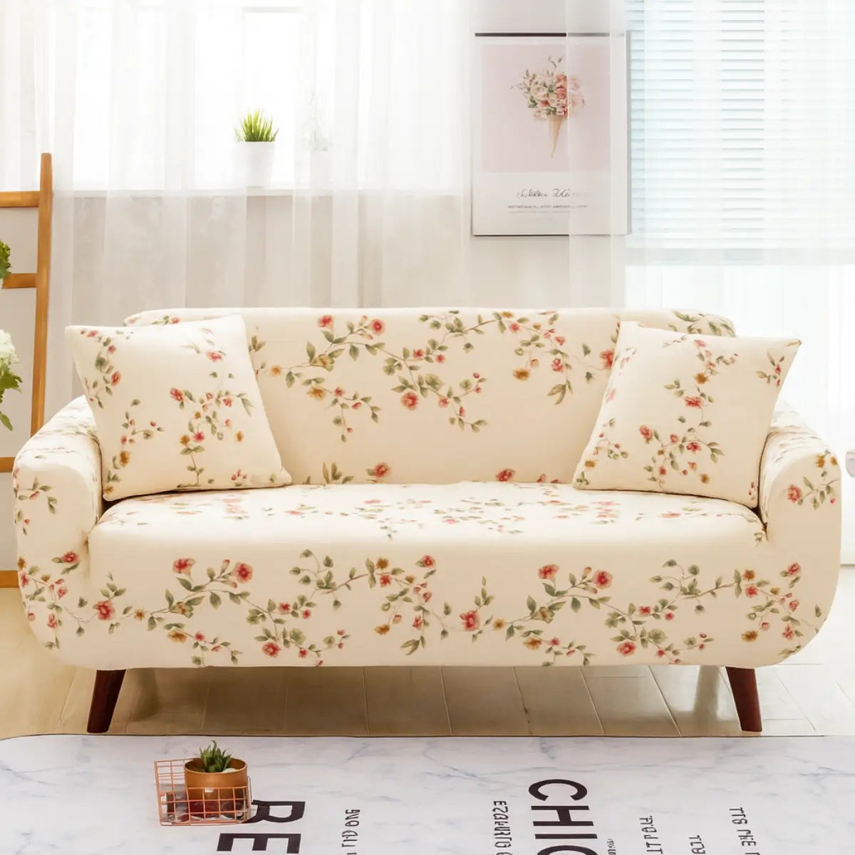 Capa Elástica Floral para Sofá | Yvoire – vista 12 do produto