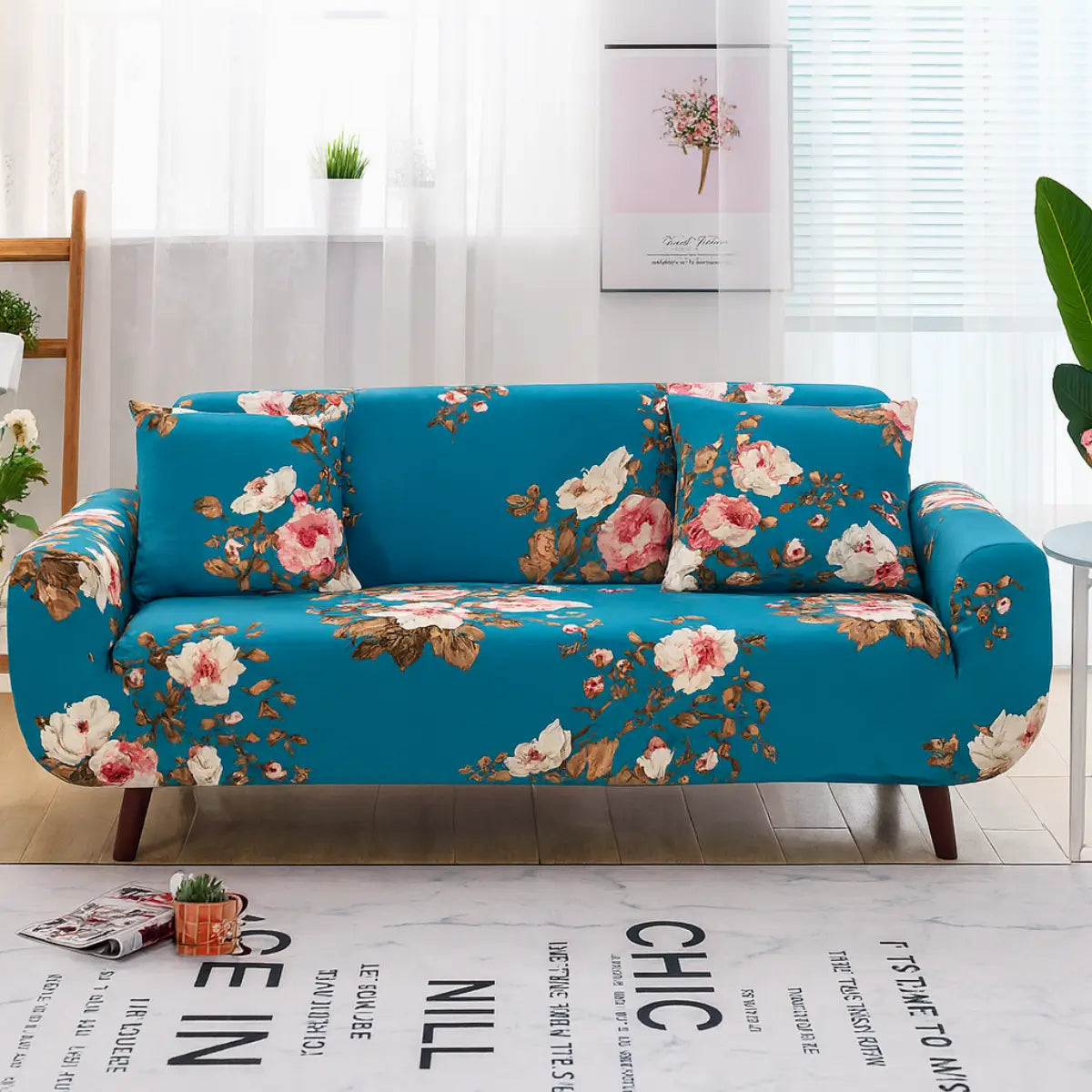 Capa Elástica Floral para Sofá | Yvoire – vista 13 do produto
