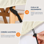 Capa bege Oxford 420D para sofá e mesa de jardim