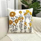 Capa para Almofada Bordada Floral 45x45 em Canvas | Lenis – vista 06 do produto