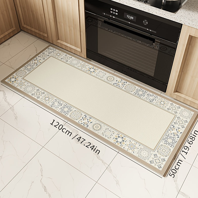 Tapete para Cozinha Antiderrapante Retangular Floral