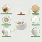 Conjuntos Porta Temperos de Cerâmica e Base de Bambu