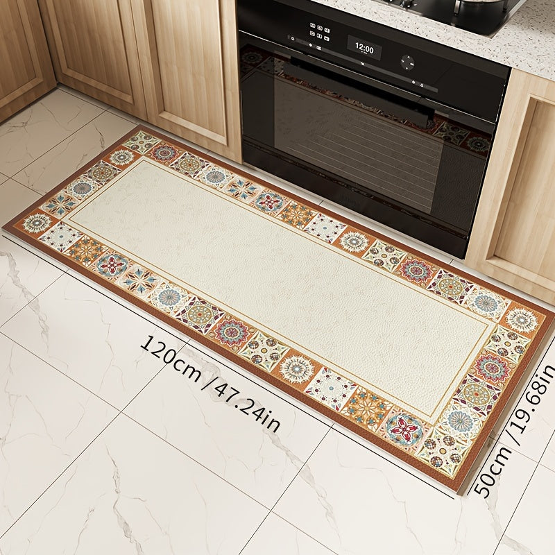 Tapete para Cozinha Antiderrapante Retangular Floral