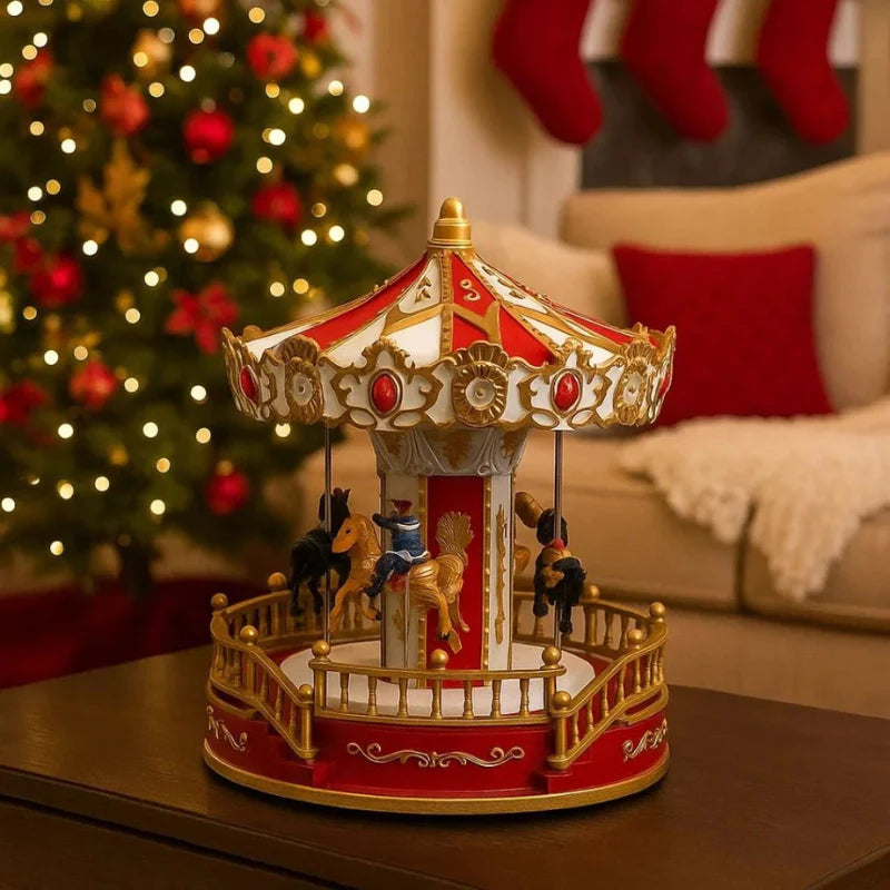 Carrossel de Natal Musical com Luz Decorativa