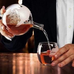 Decanter de Vidro em Forma de Globo para Whisky