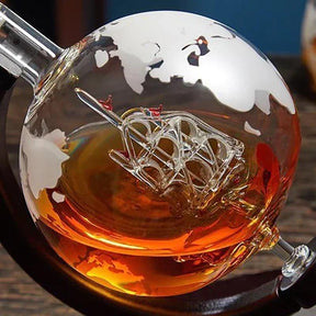Decanter de Vidro em Forma de Globo para Whisky