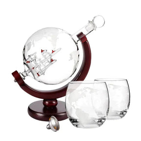 Decanter de Vidro em Forma de Globo para Whisky