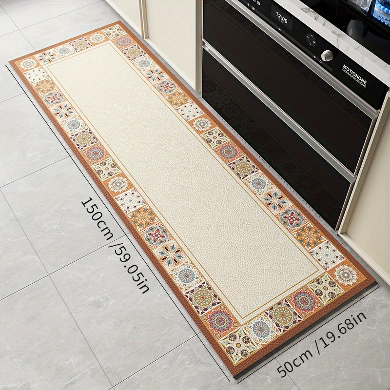 Tapete para Cozinha Antiderrapante Retangular Floral