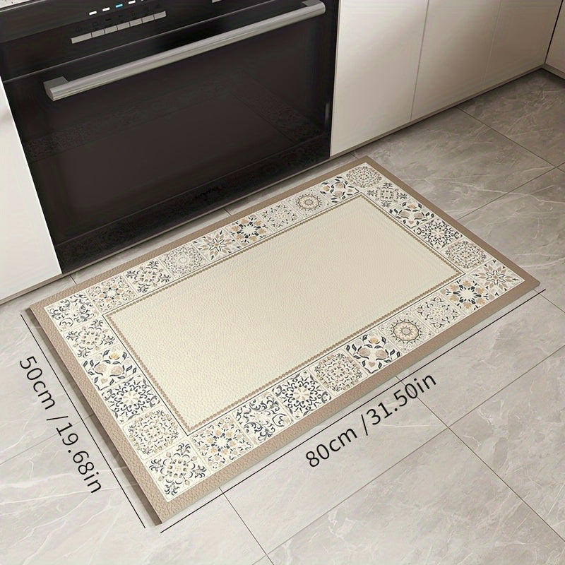 Tapete para Cozinha Antiderrapante Retangular Floral