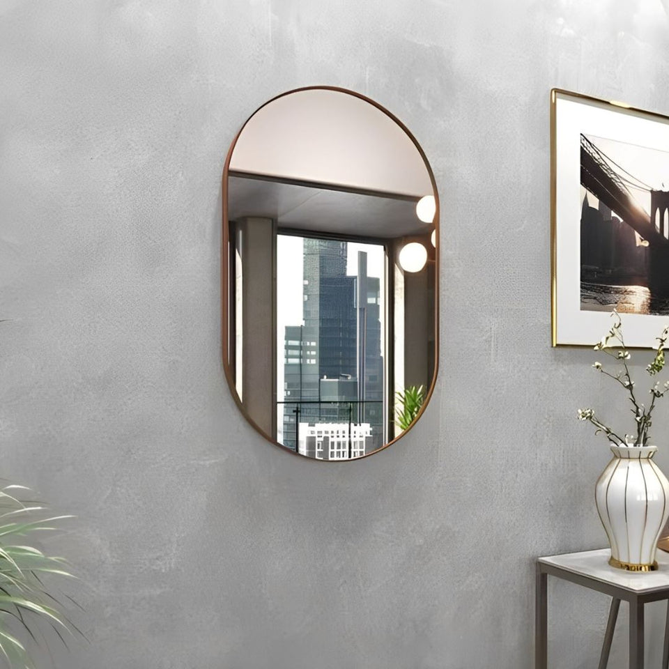 Espelho Decorativo Geométrico Oval Side Mirror