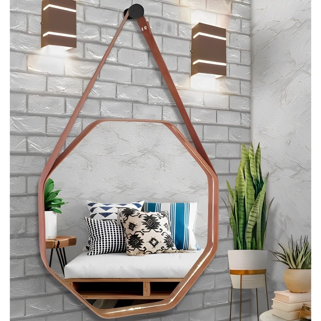 Espelho Decorativo Octagonal Beady Suspenso de Parede