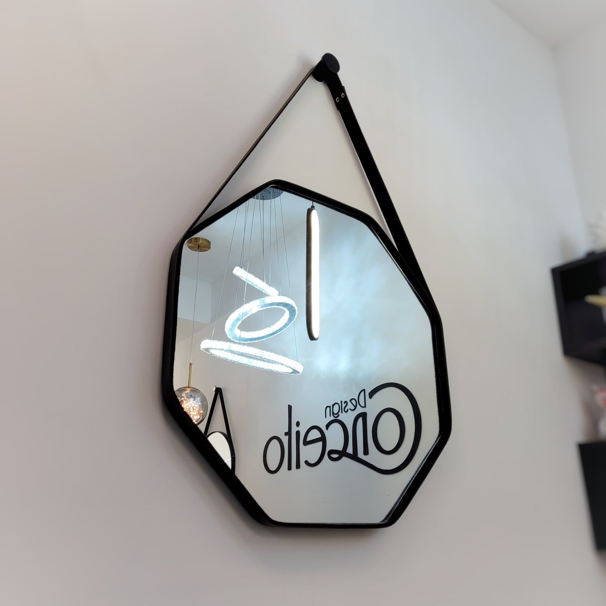 Espelho Decorativo Octagonal Beady Suspenso de Parede