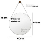 Espelho Decorativo Redondo Beady Suspenso de Parede