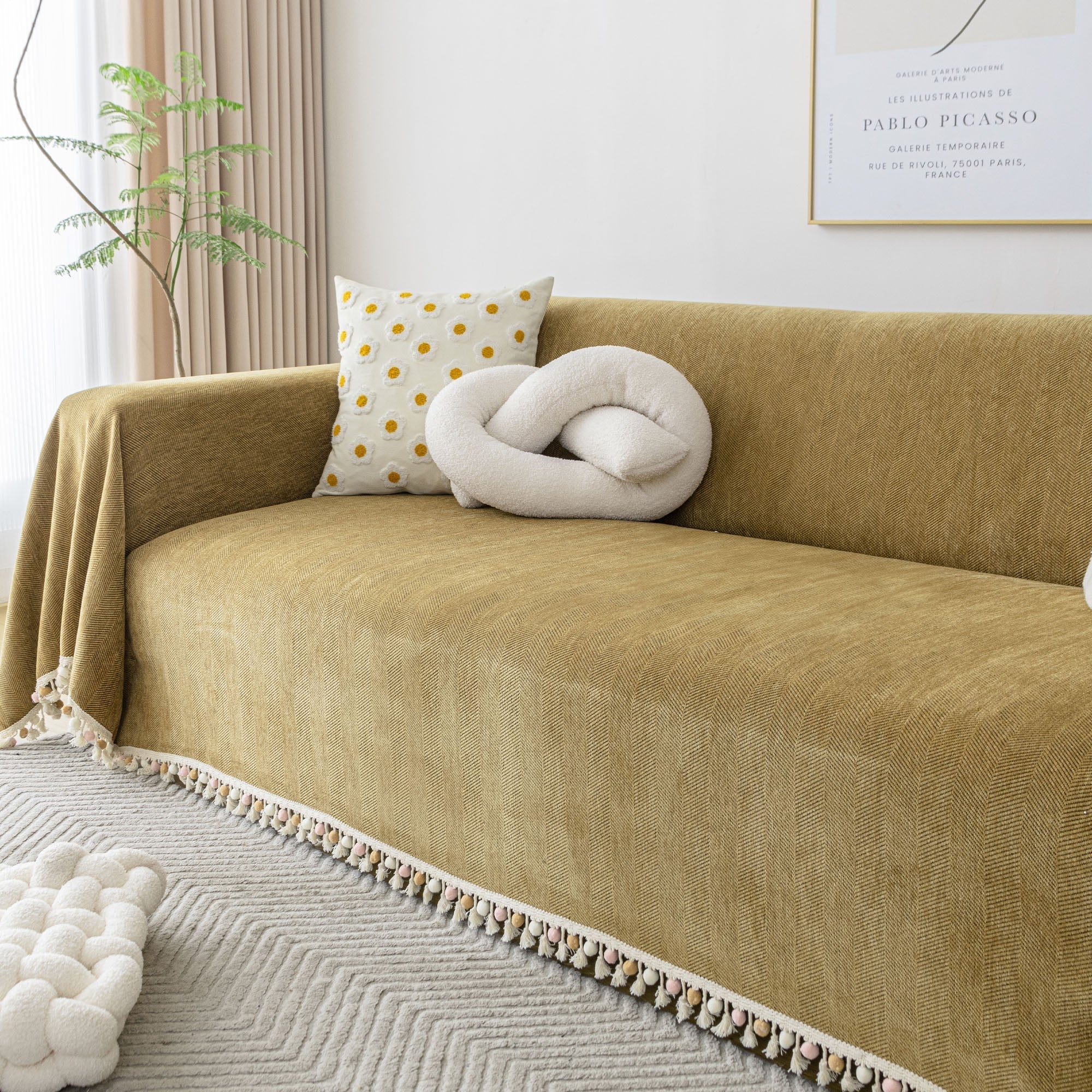 Manta para Sofá em Chenille Canelado | Tassel – vista 13 do produto