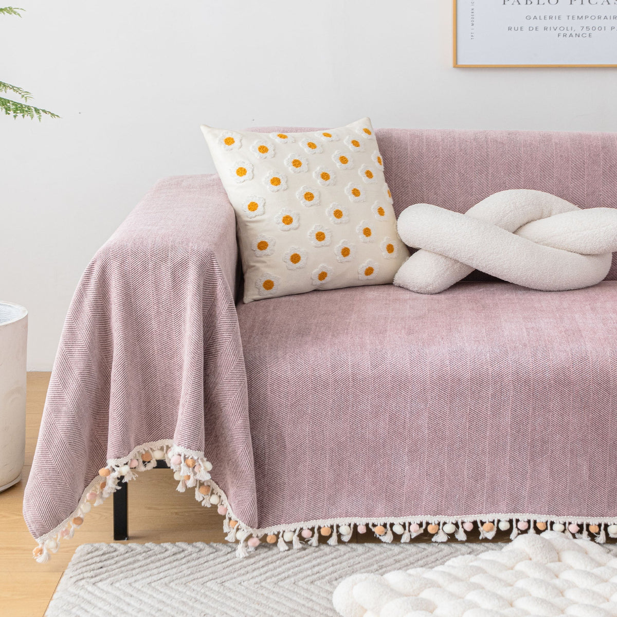 Manta para Sofá em Chenille Canelado | Tassel – vista 16 do produto