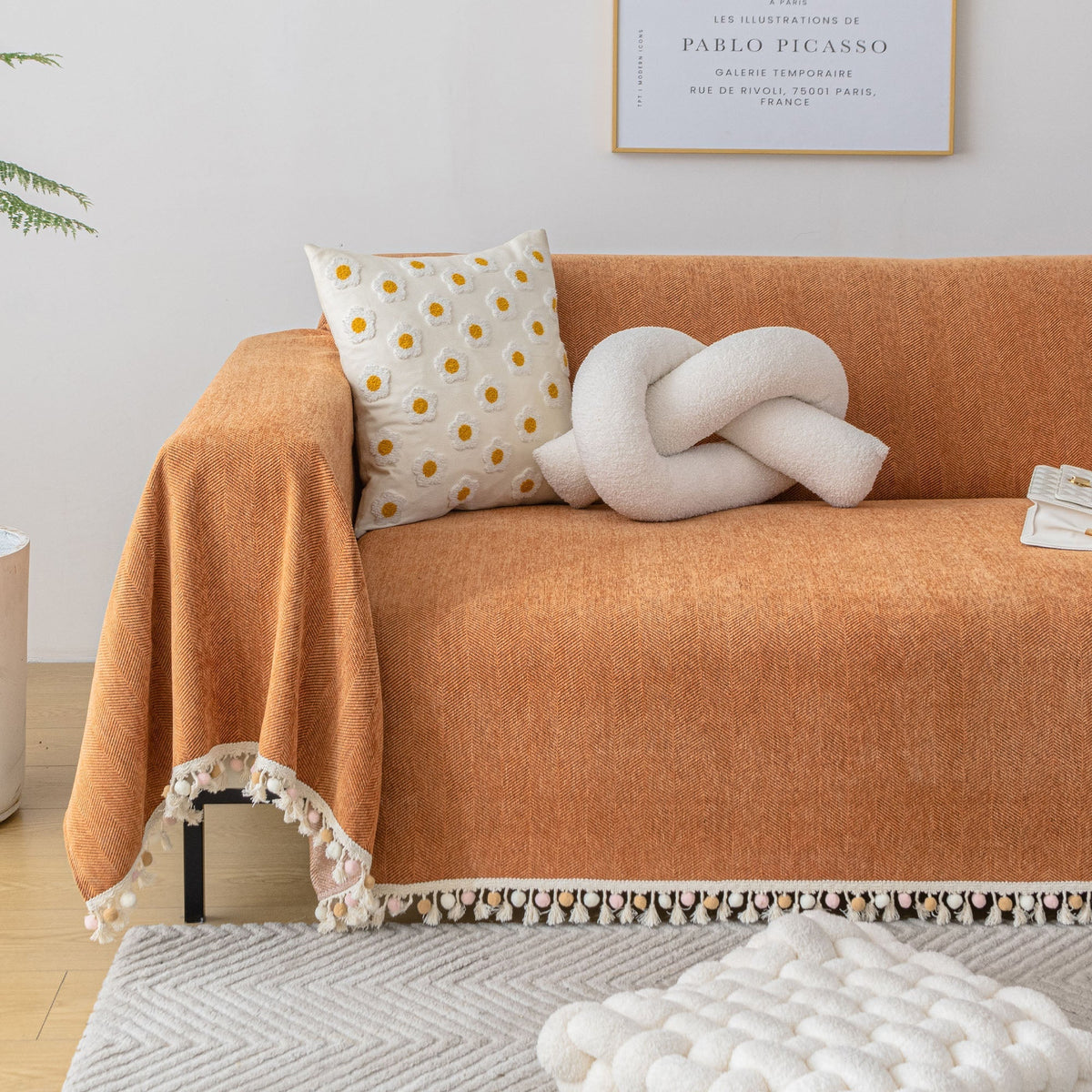 Manta para Sofá em Chenille Canelado | Tassel – vista 19 do produto