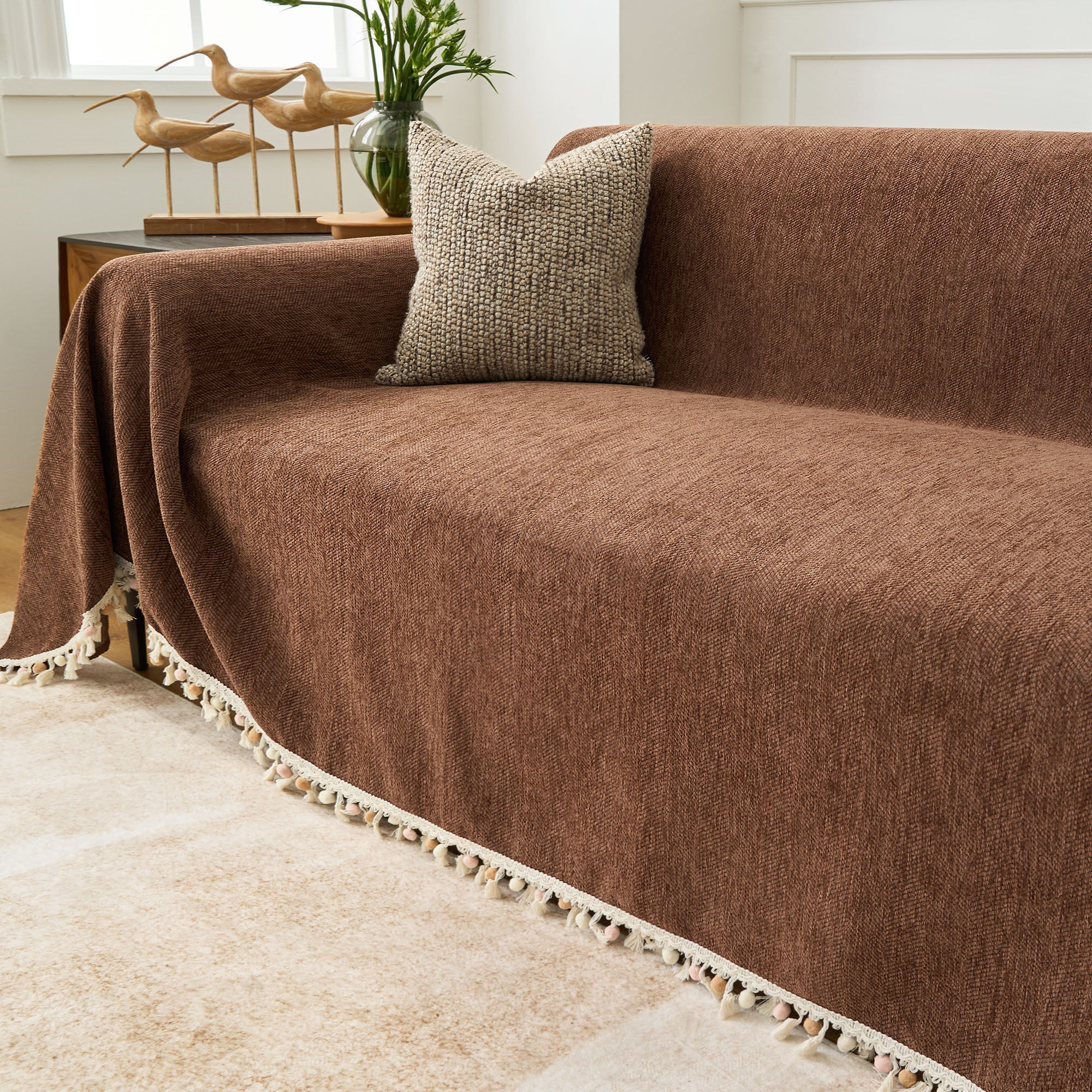 Manta para Sofá em Chenille Canelado | Tassel – vista 21 do produto