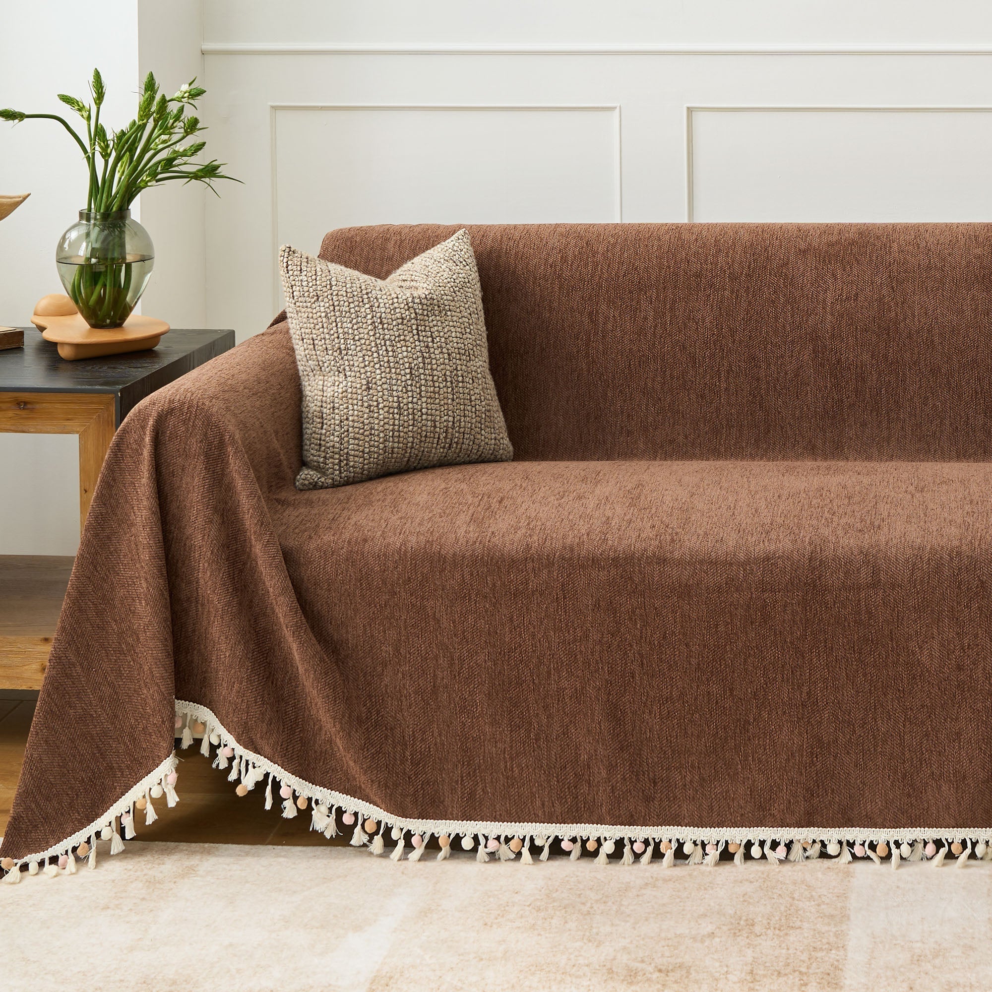 Manta para Sofá em Chenille Canelado | Tassel – vista 22 do produto