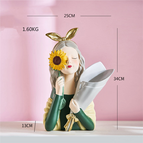 Escultura Boneca Decorativa Lilly Monalisa Vaso