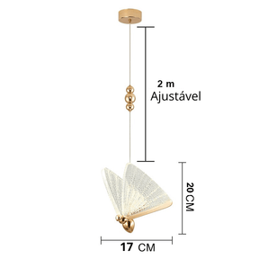 Lustre Pendente butterfly para Sala