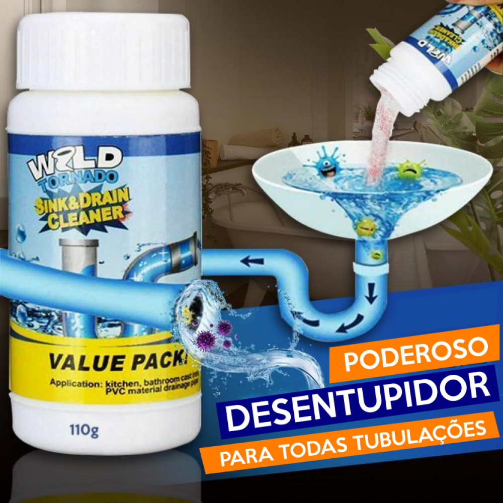 Poderoso Desentupidor de Pias e Ralos - Nova Embalagem