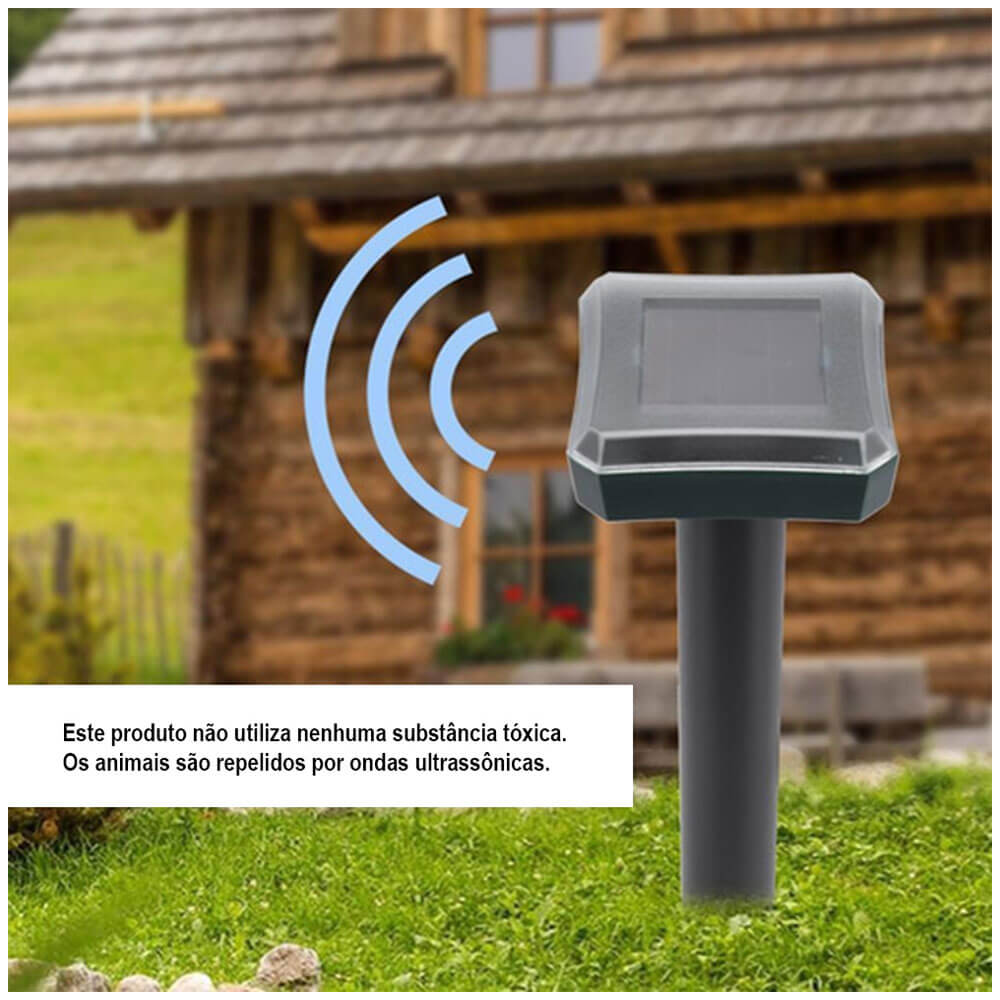 Repelente Solar Ultra Sônico Espanta Pragas 24 Horas A Prova d'água