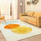 Tapete Retangular Orgânico Mixture Orange Abstrato Para Sala