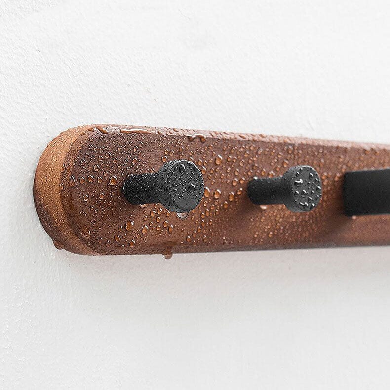 Toalheiro de Parede em Alumínio e Madeira com Ganchos Montreal