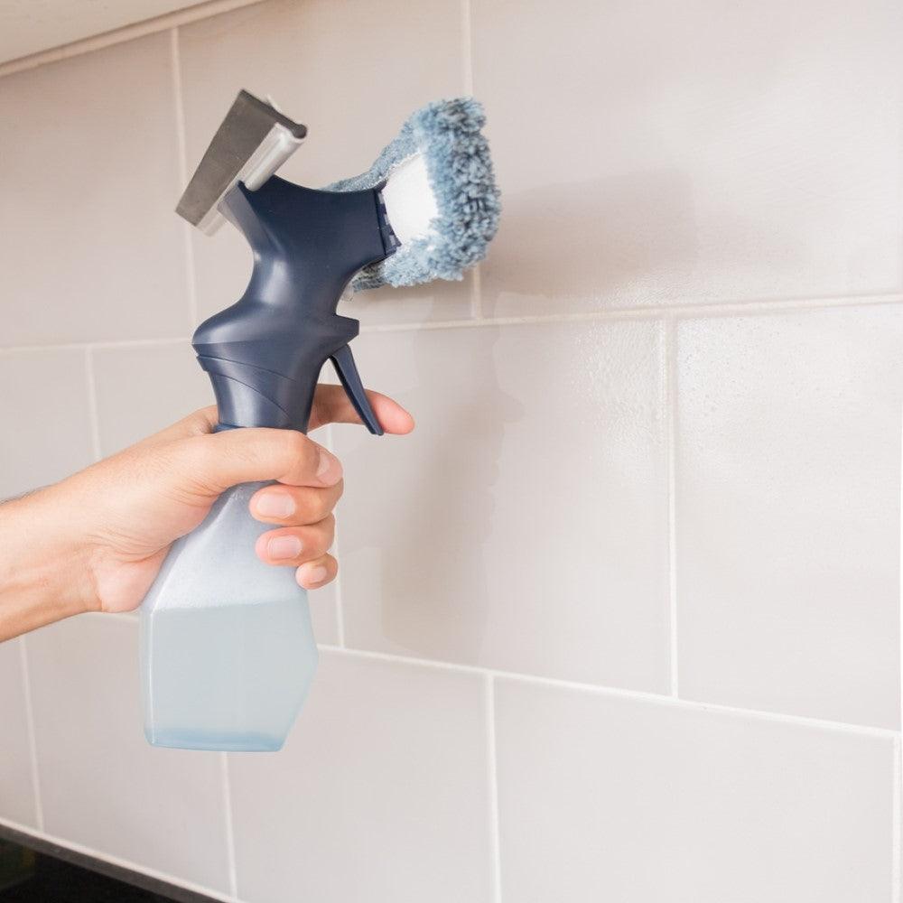 Limpa Vidros Spray, Rodinho e Limpeza, Reservatório 230 ml + 3 Refil Grátis - powerstill