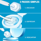 Escova Sanitária Descartável Para Limpeza do Vaso Sanitário Power Plus - Bônus 10 Refis - powerstill