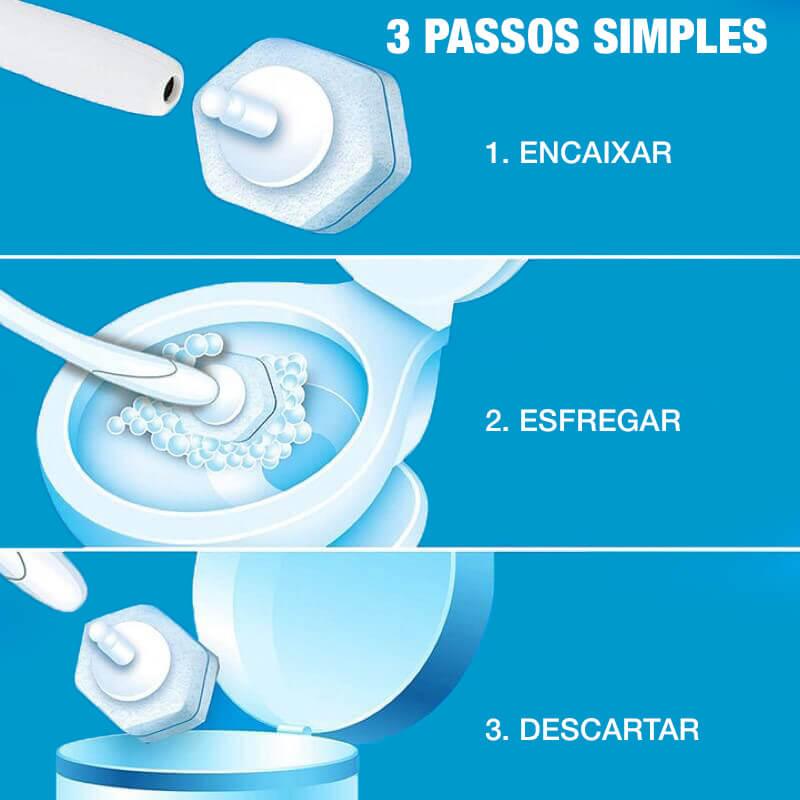 Escova Sanitária Descartável Para Limpeza do Vaso Sanitário Power Plus - Bônus 10 Refis - powerstill