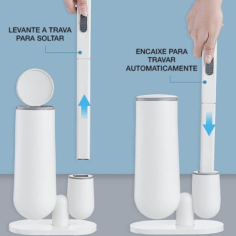 Escova Sanitária Descartável Para Limpeza do Vaso Sanitário Power Plus - Bônus 10 Refis - powerstill
