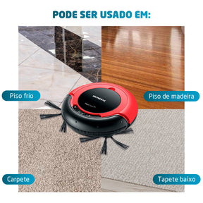 Aspirador Robô Fast Clean Mondial Preto e Vermelho