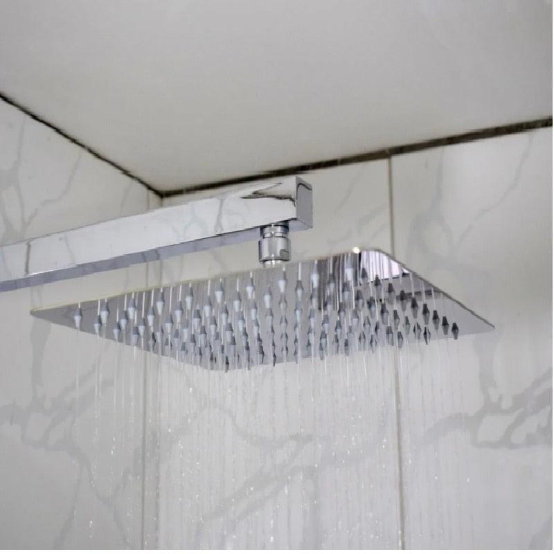 Kit Ducha Chuveiro Slim Inox 304 20x20 + 40cm Braço Es125 - powerstill